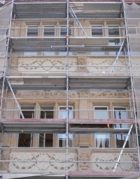 Strasbourg, Alsace, CCI, Eschlimann, Christophe GABRIEL, Restitution de peinture murale, fresque minrale, dcoration murale, fresque murale, restauration de fresque; Atelier de restauration Paris