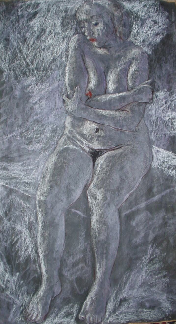 Portrait et dessin de nu. Dessin de nu d'apr&egrave;s mod&egrave;le vivant. Dessin d'une femme. Par Christophe GABRIEL
